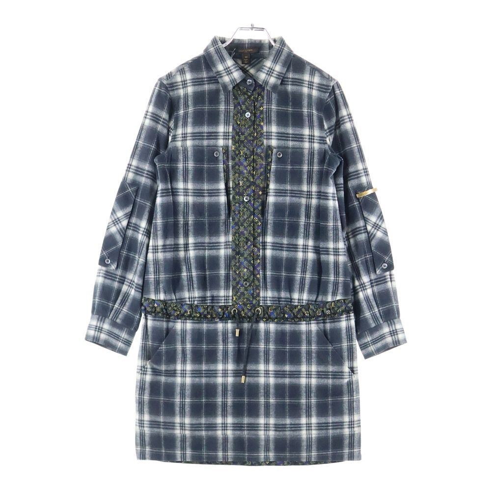 LOUIS VUITTON ルイヴィトン モノグラム チェック 長袖 ワンピース ブラック ECC-W04