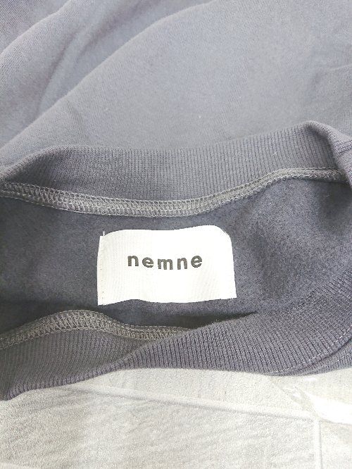 ◇ nemne store ネンネストア プリント 裏起毛 長袖 トレーナー サイズS ダークグレー レディース P  【1407260006770】