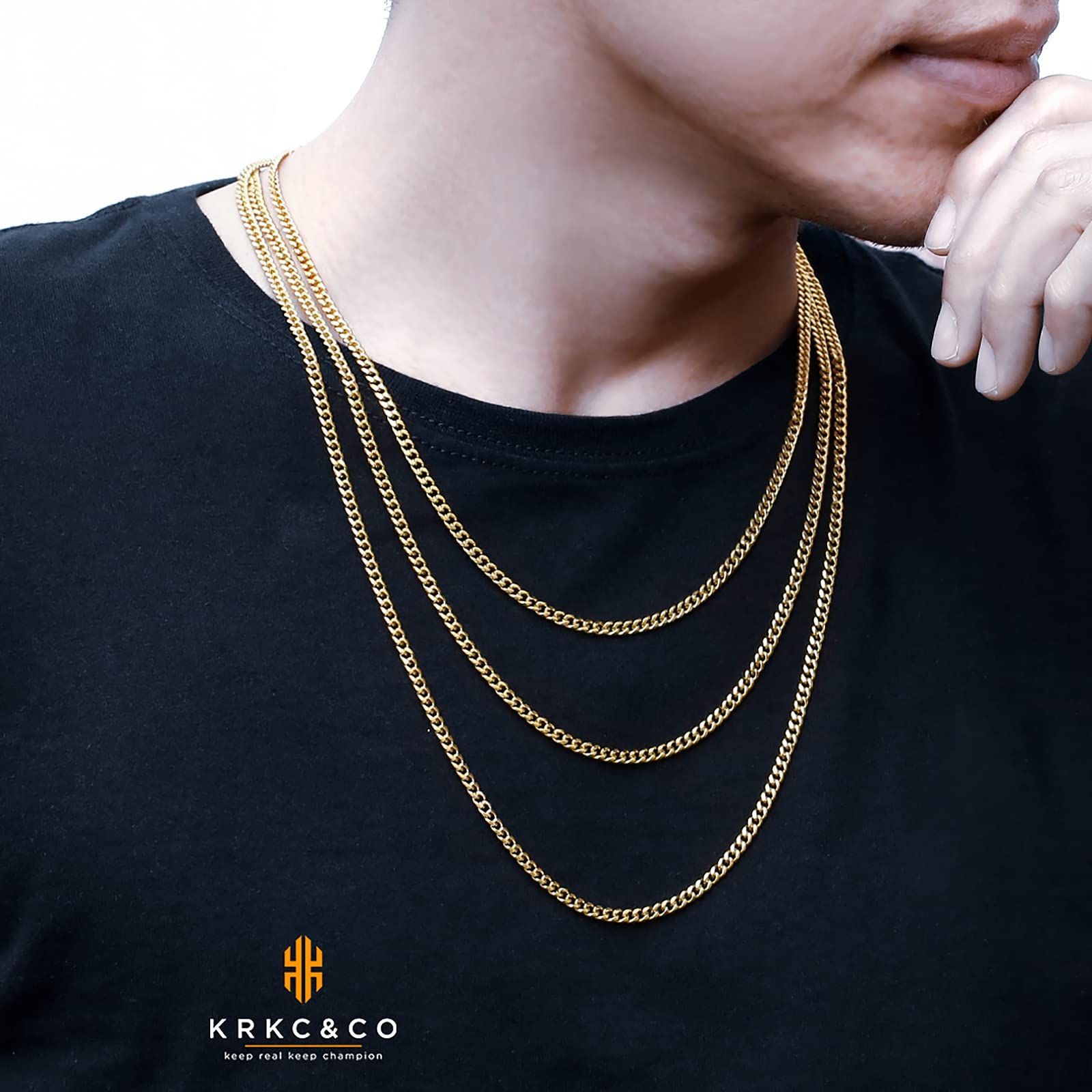 数量限定】[KRKC&CO] ネックレスチェーン 人気 喜平 幅3mmチェーン k18  