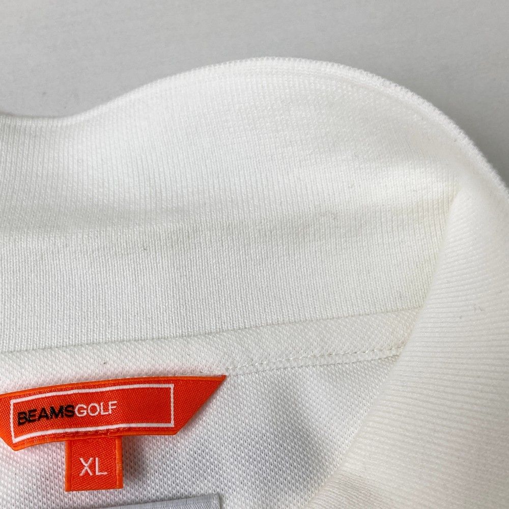 サイズ：XL BEAMS GOLF ビームスゴルフ 長袖ポロシャツ ロゴ刺繍