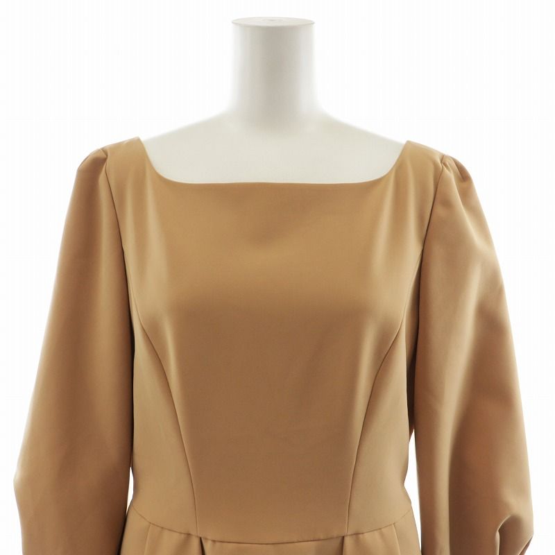 FOXEY NEW YORK ひざ丈ワンピース 40 ベージュ フォクシーニューヨーク FOXEY NEW YORK ワンピース ひざ丈 長袖