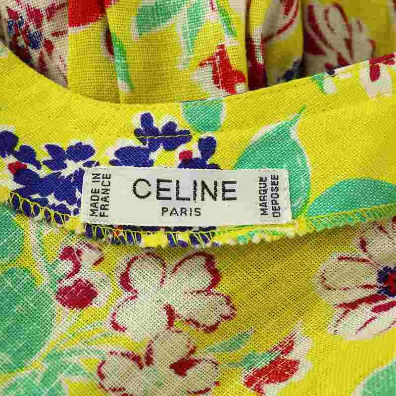 セリーヌ CELINE ヴィンテージ ワンピース リネン 麻100％ 七分