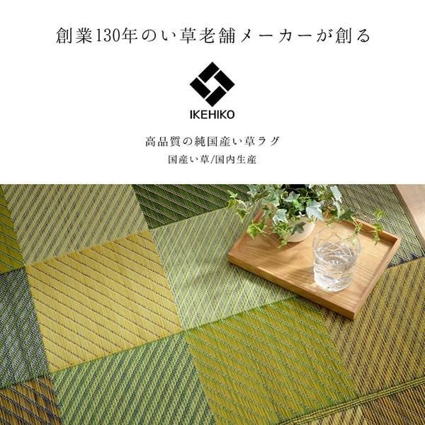 い草 ラグマット/絨毯 【約140×200cm ブルー】 日本製 抗菌 防臭 調