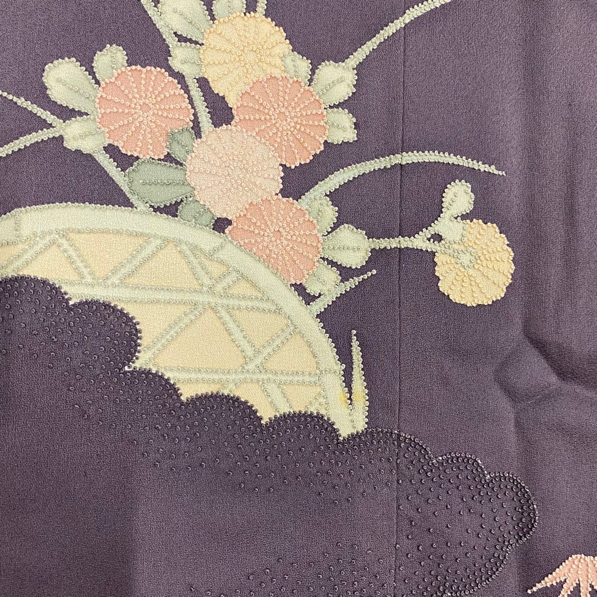 刺繍 灰紫