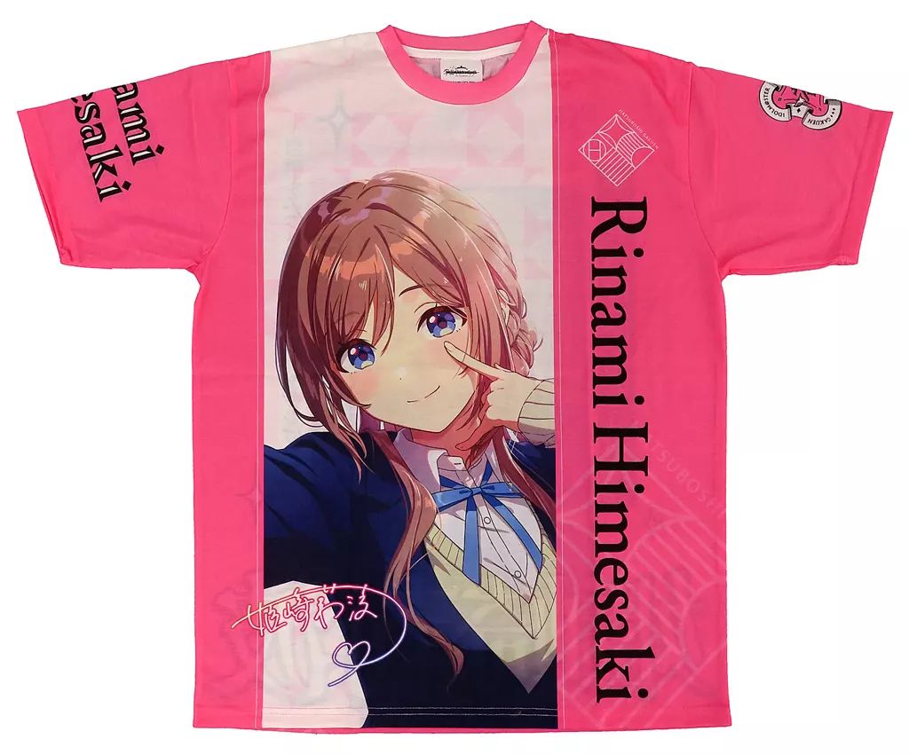 中古】Tシャツ 姫崎莉波 公式フルグラフィックTシャツ ピンク XLサイズ