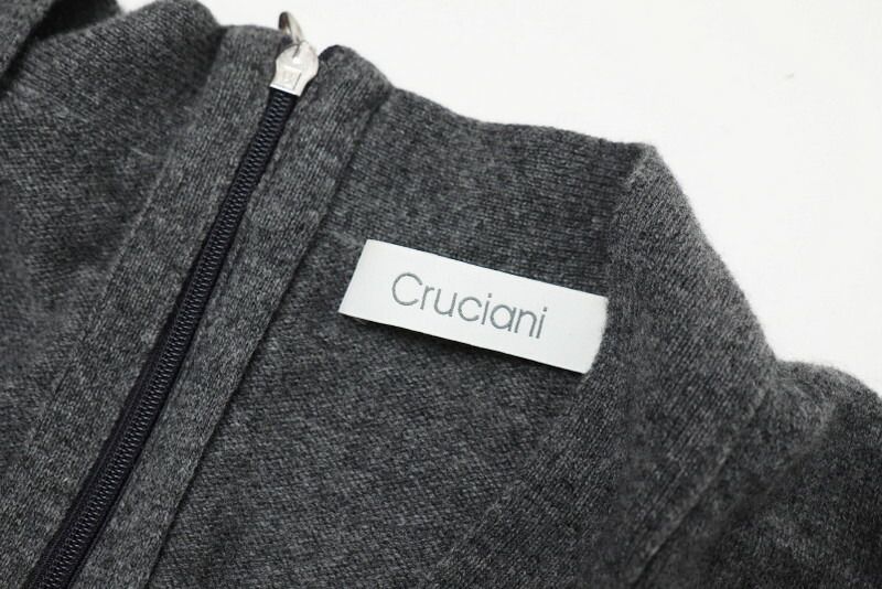 Cruciani クルチアーニ ニット オールインワン レディース サイズ40 ウール カシミヤ Vネック 八分丈 ドロップショルダー グレー イタリア製 ブランド古着【中古】20231220/GP0660