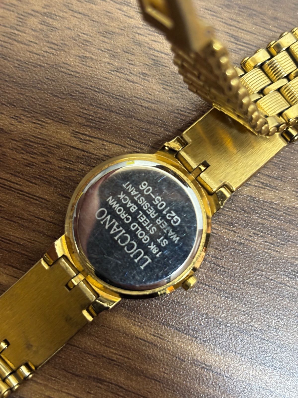 ▪️LUCCIANO 腕時計 18k GOLD CROWN G-2105-06 ゴールド 腕周り約18