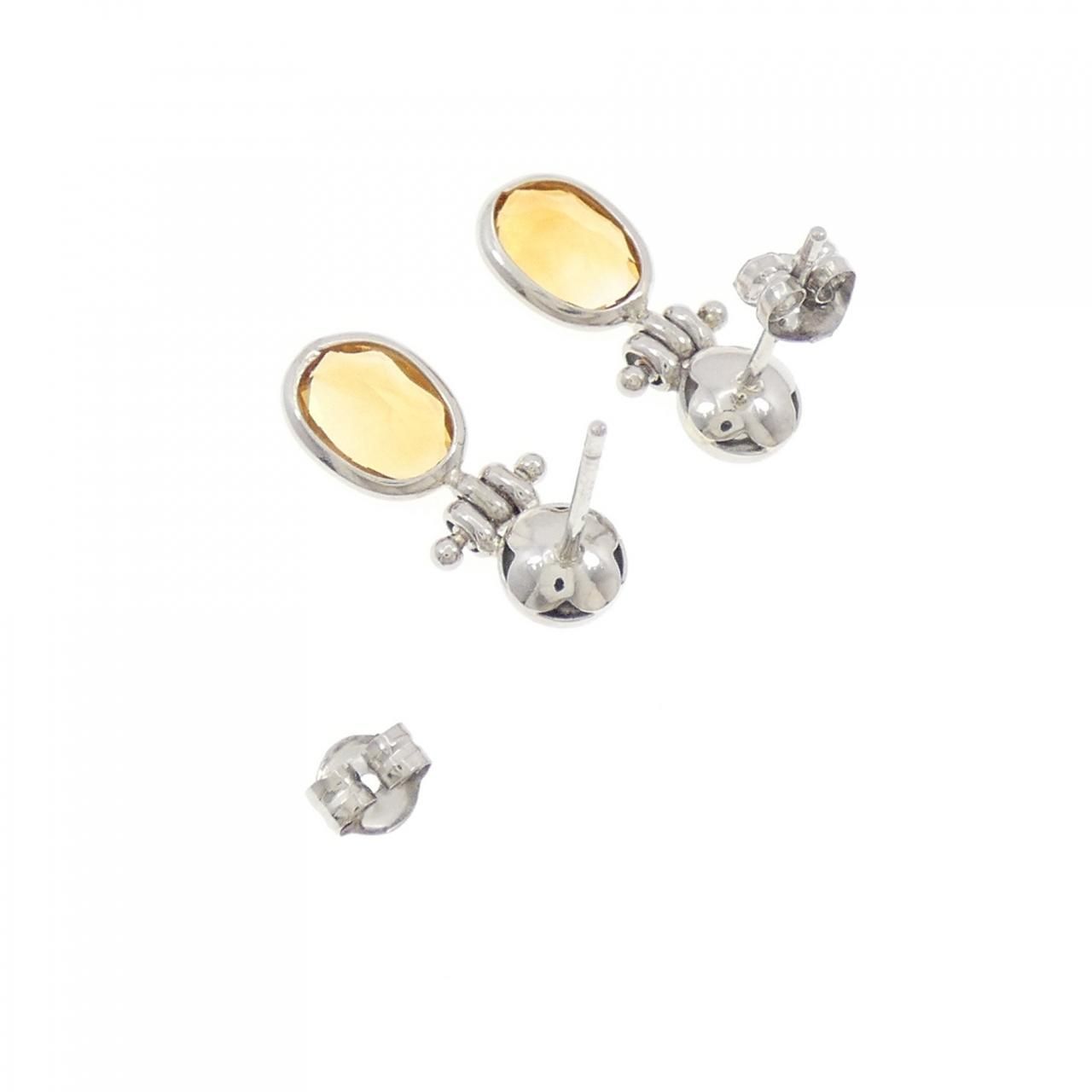 PT/PT900 シトリン ピアス - メルカリ 