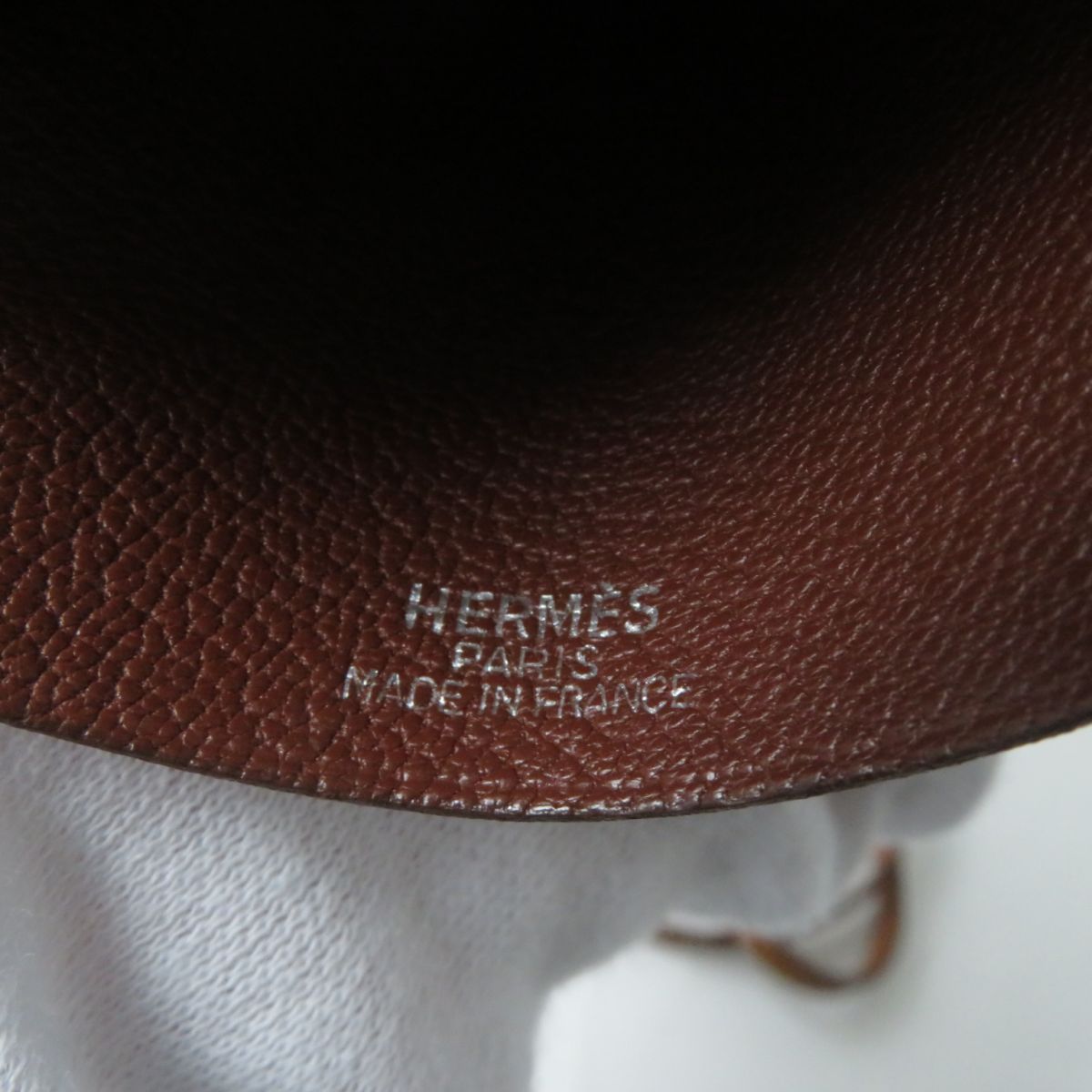 良品☆HERMES エルメス ラージ クロシェット キーリング付き レザー 