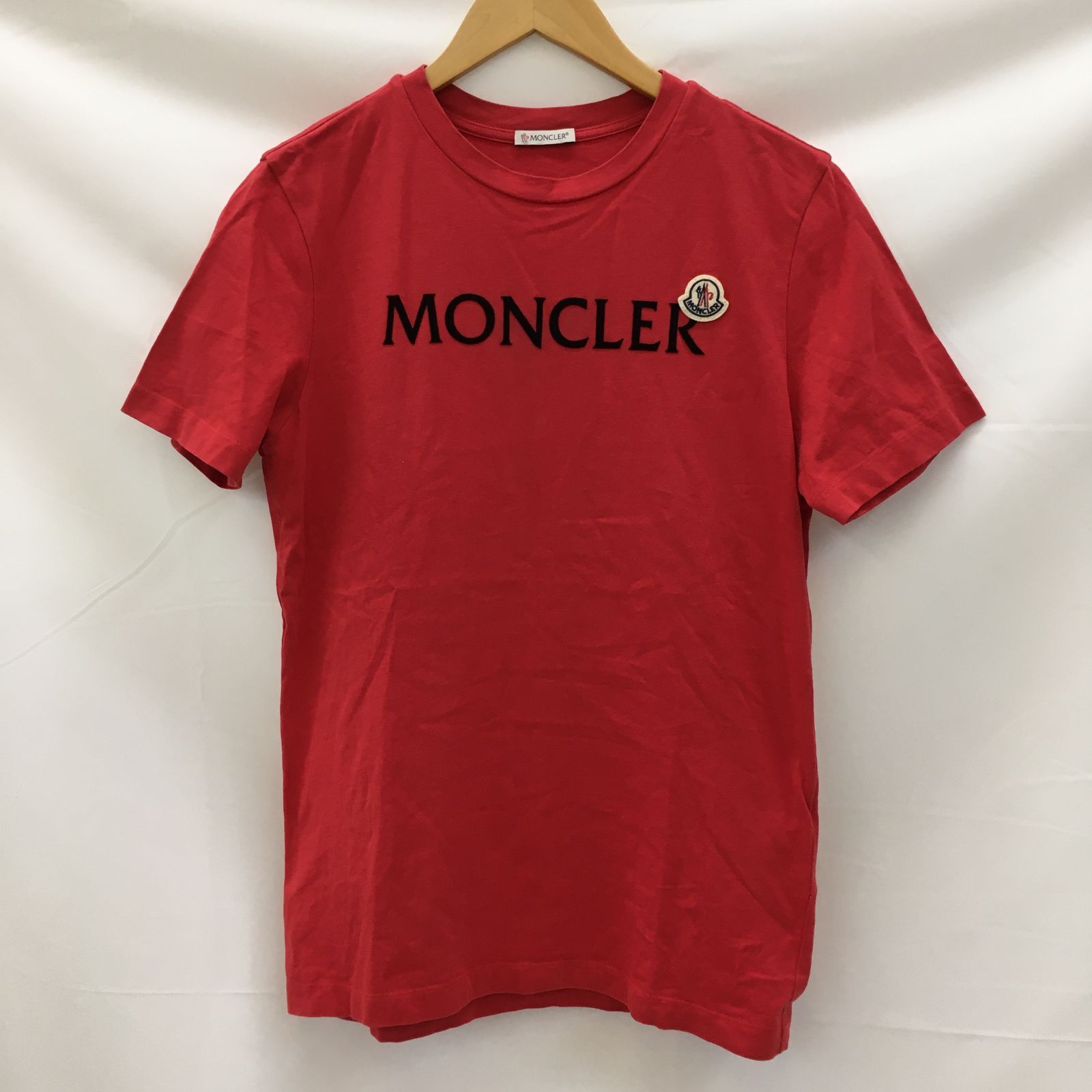 2025⁄26秋冬 【極美品】MONCLER モンクレール Tシャツ レッド デカロゴ