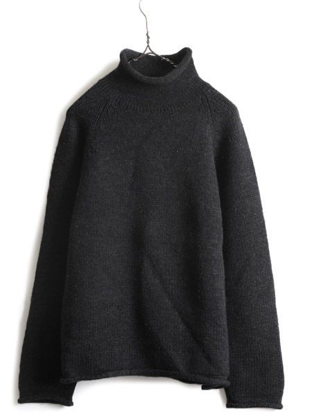 90s J CREW ロールネック ウール ニット セーター S 黒 オールド