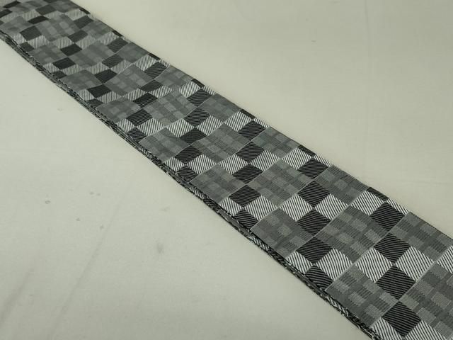 平和屋着物○男性 両面 角帯 蜘蛛の巣 変わり市松 未使用 DAAT7705ob