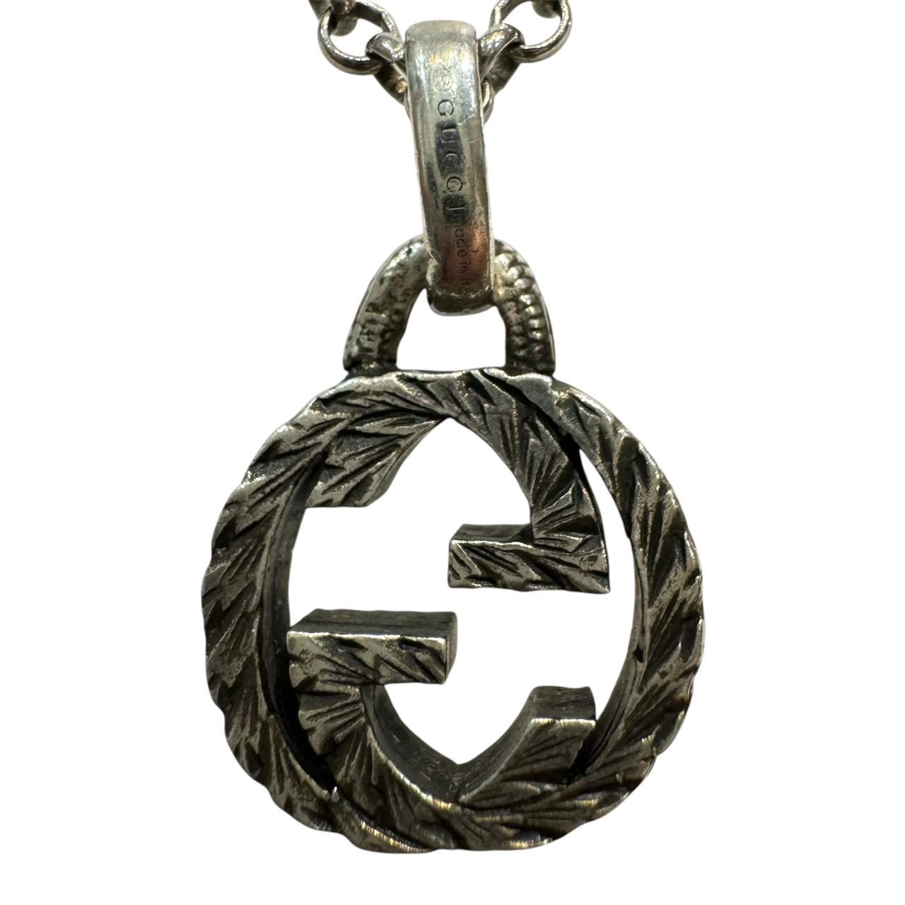 GUCCI グッチ インターロッキングG アラベスク ネックレス SV925 シルバー GGモチーフ レディース メンズ ユニセックス um D-1