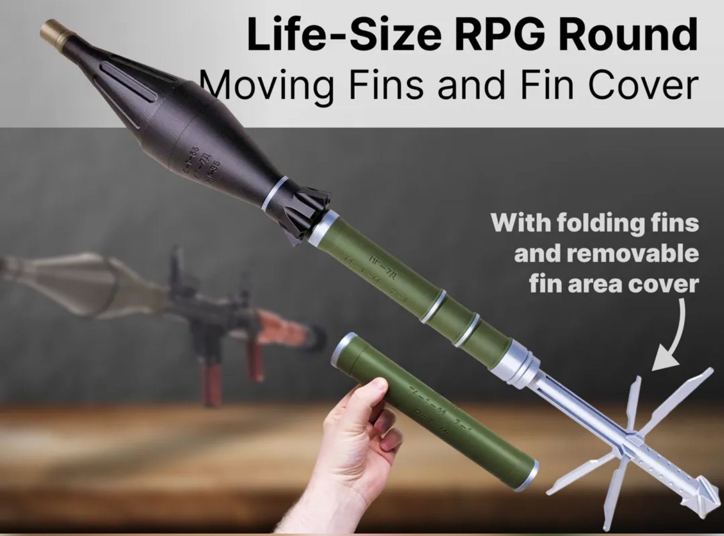 実物大］RPG-7 弾丸折りたたみ可能フィン フィンカバー付き ロケット