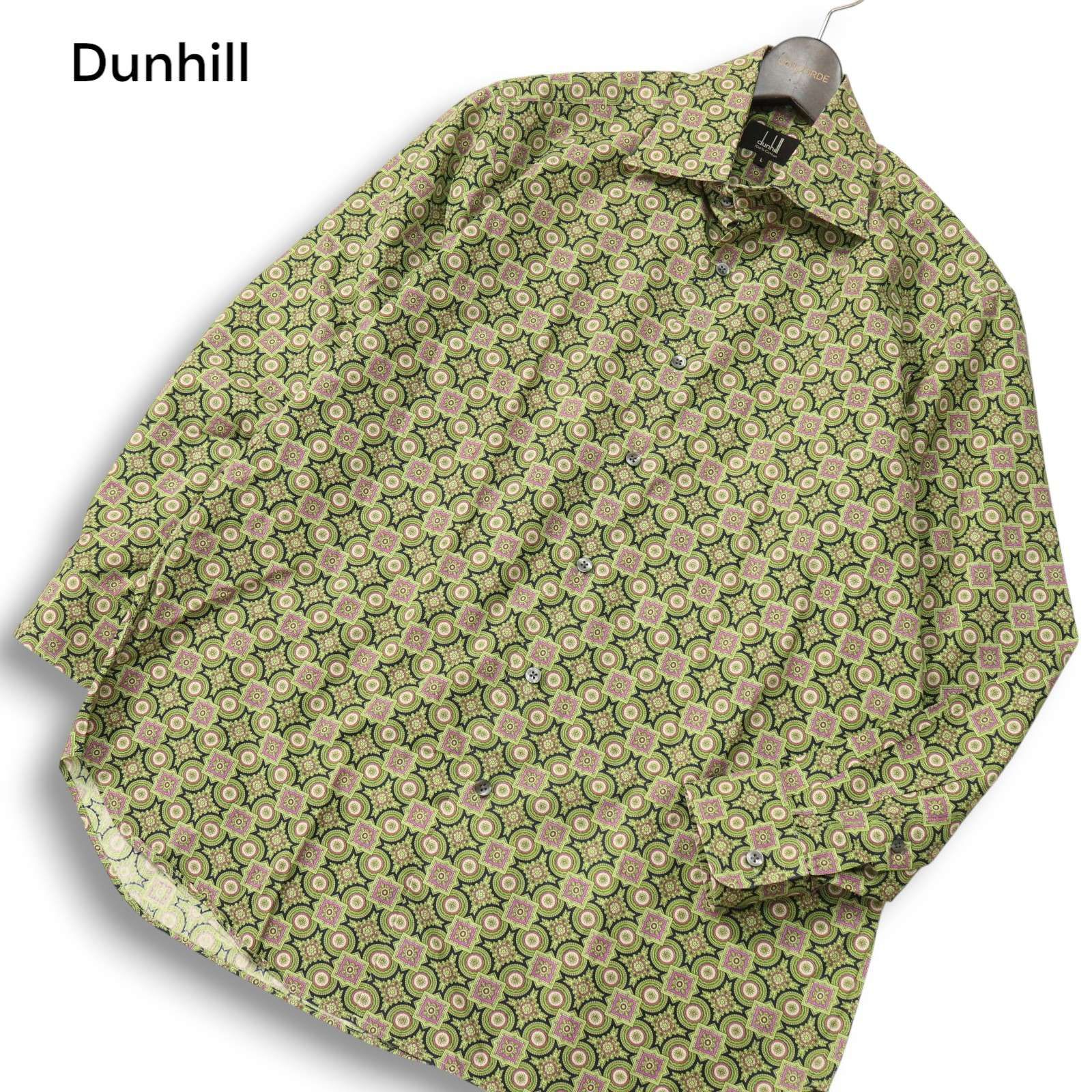 Dunhill ダンヒル 通年 幾何学模様 総柄☆ 長袖 シャツ Sz.L
