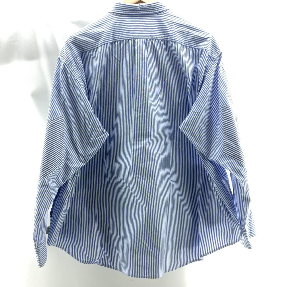 中古】BEAMS×SSZ 22AW ELBOW PATCH SHIRT ストライプ長袖シャツ サイズ