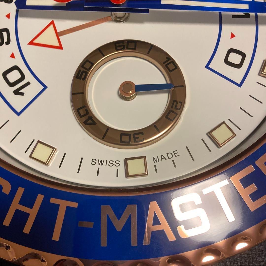 海外販促用ROLEX 掛け時計 ヨットマスターⅡ 希少シルバー/ブラック