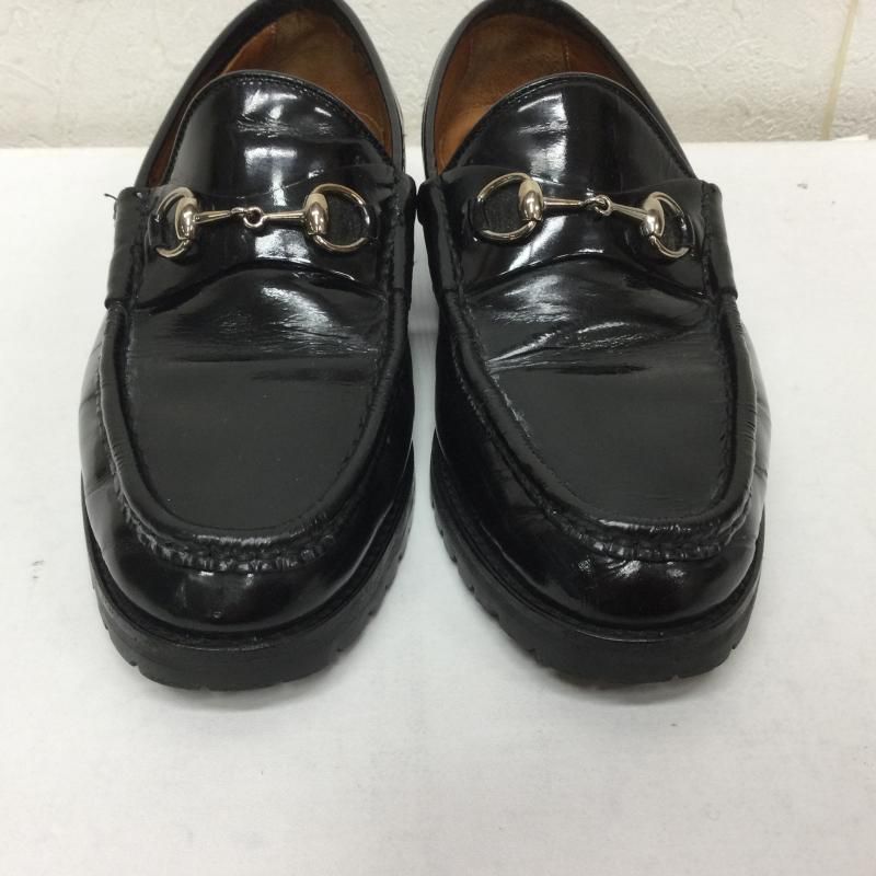 半額 GUCCI グッチ 101-6105 ホースビッド ローファー エナメルレザー