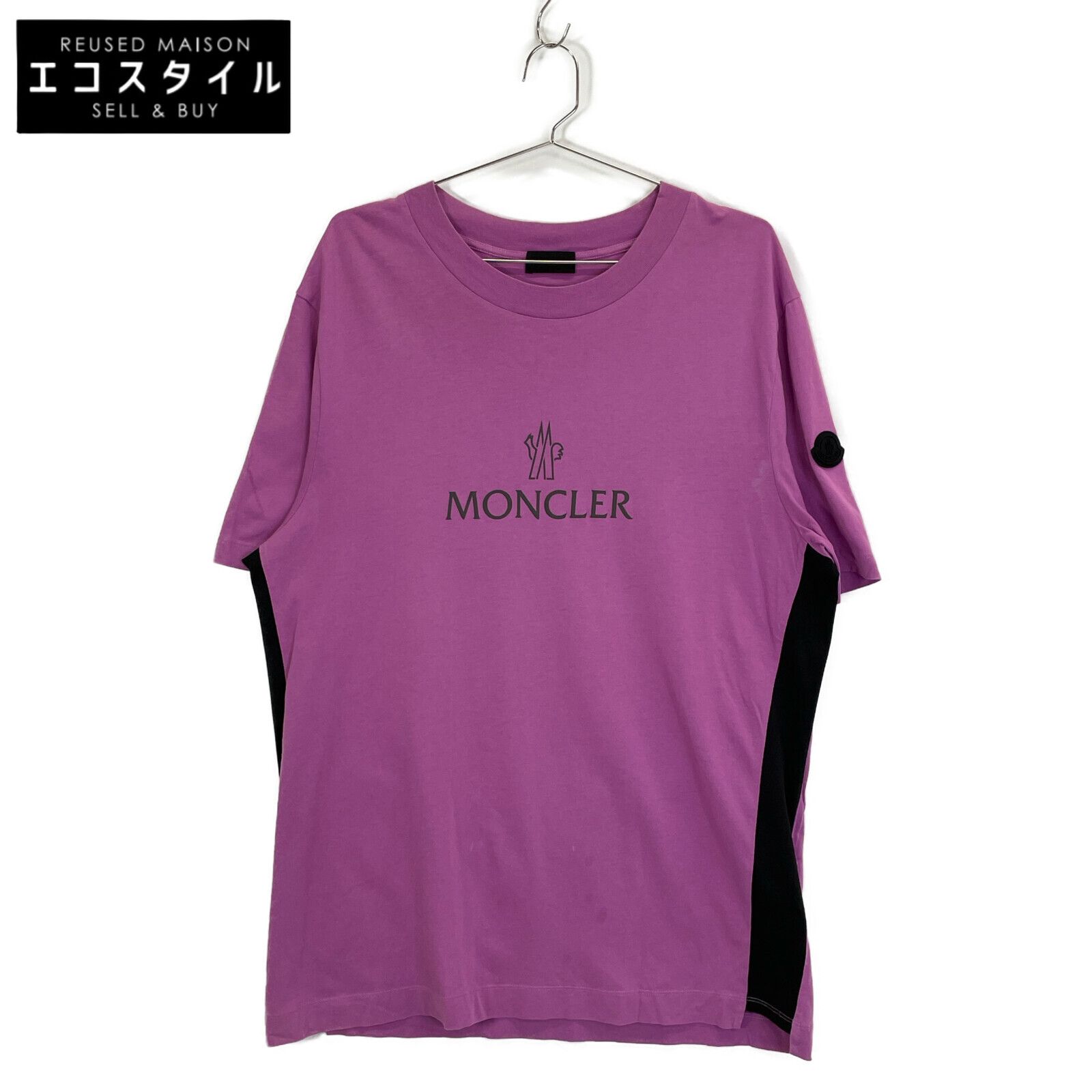 MONCLER モンクレール 22年製 ﾋﾟﾝｸ ﾛｺﾞ Tｼｬﾂ L
