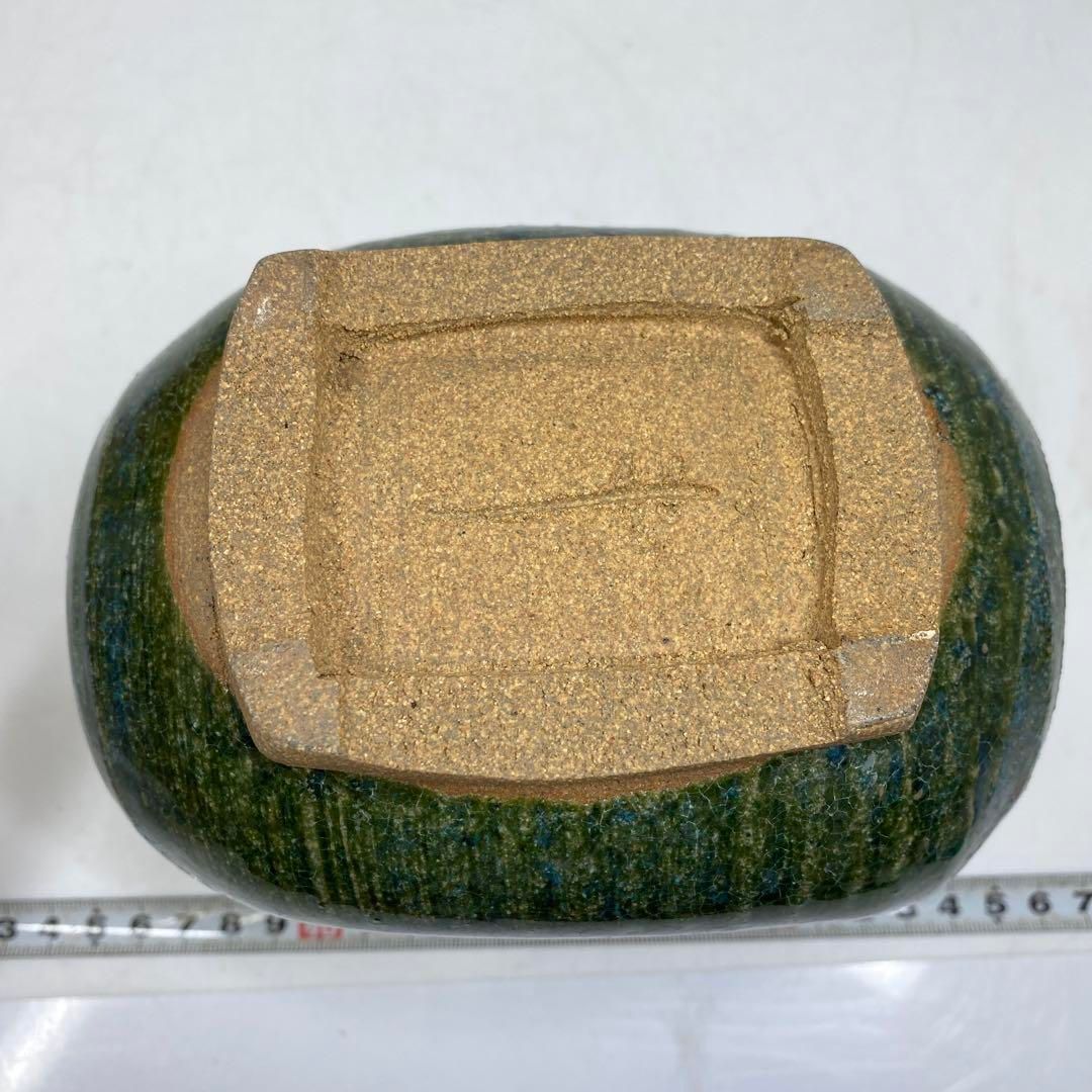 【値下げ】【6客】十六代 熊谷保興 上野焼 緑釉台付長皿【真作保証】 十六代 熊谷保興 上野焼 緑釉台付長皿【6客】【真