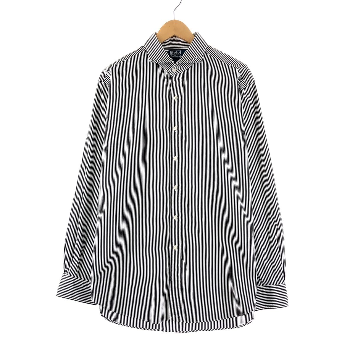 古着 ラルフローレン Ralph Lauren CLASSIC FIT クラシックフィット ストライプ柄 長袖 コットンストライプシャツ メンズXL/eaa373166