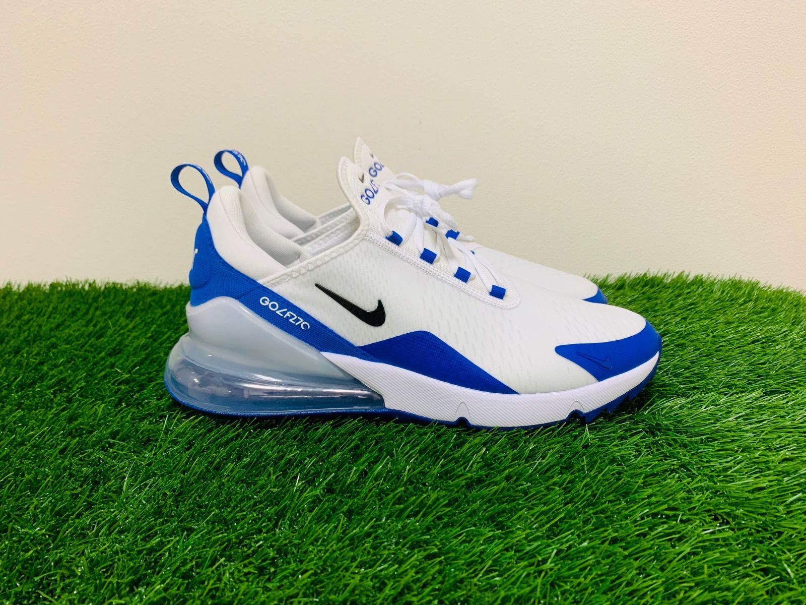 エアマックス270G ゴルフシューズ NIKE AIR MAX 270G 白青-