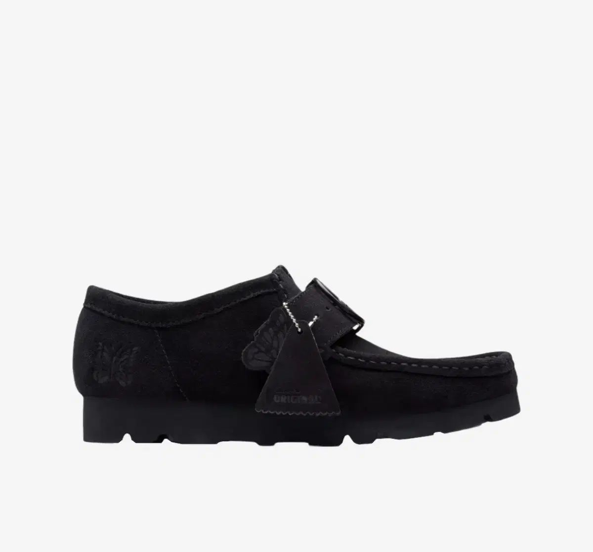 250 uk7 Clarks クラークス x NEEDLES ニードルズ ワラビー ストラップ に 黒 スエード