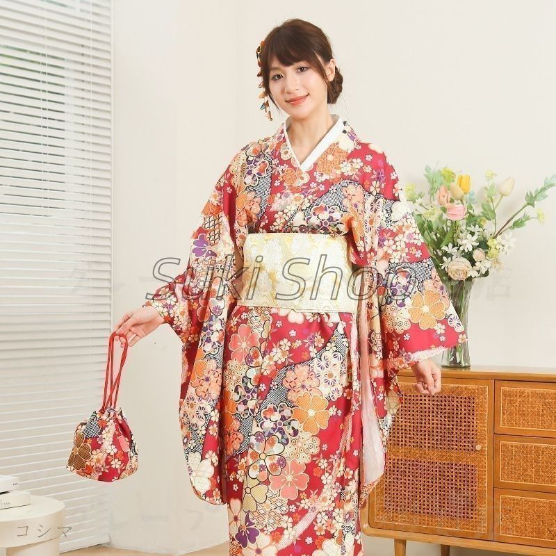 美おり】FR52133 振袖 ポリ 振袖フルセット 7点 ゆったりサイズ 美おり