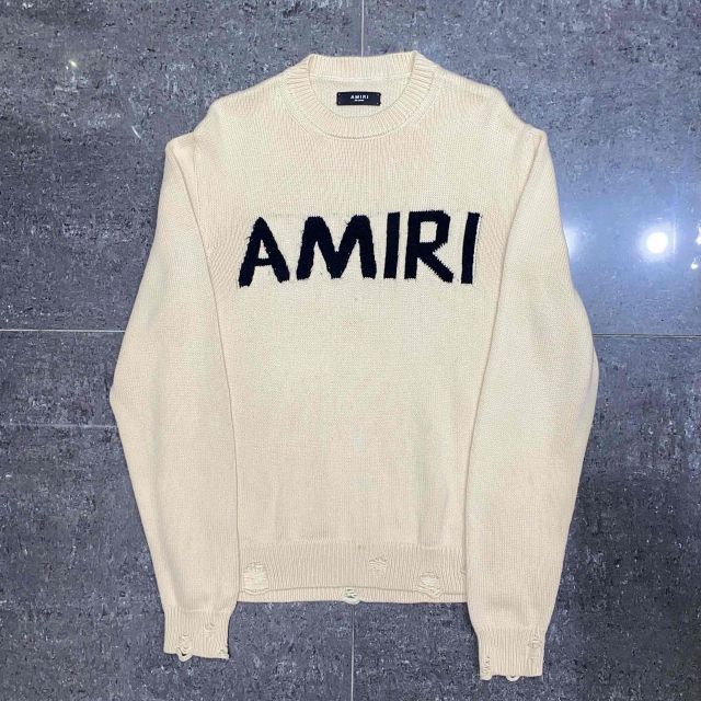 amiri 22aw EYELASH LOGO CREW SWEATER SIZE-XXL アミリ クラッシュ 