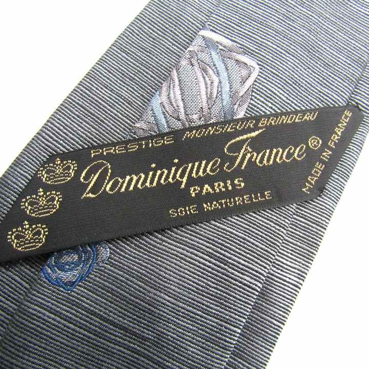 Dominique France ドミニクフランス ネクタイ リボン グレー ドミニクフランス クラウン ブランド ネクタイ 小紋柄 パネル柄