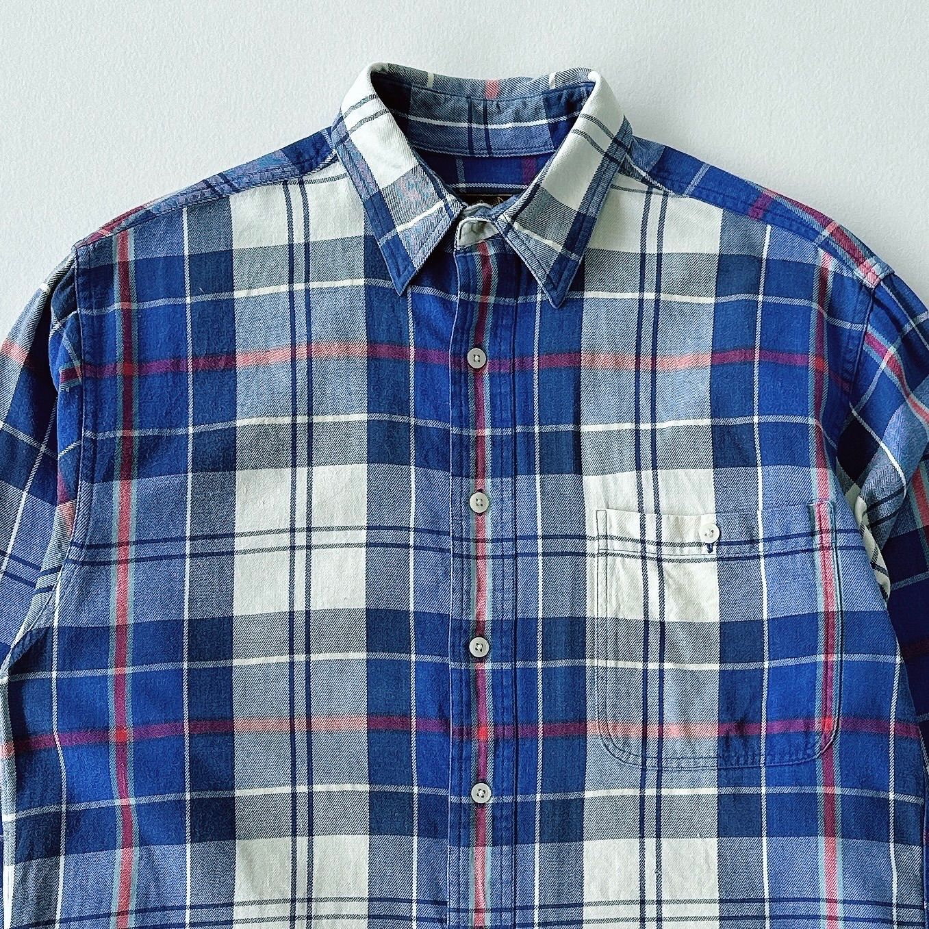 90s エディバウアー 黒タグ ライトネルシャツ Eddie Bauer plaid