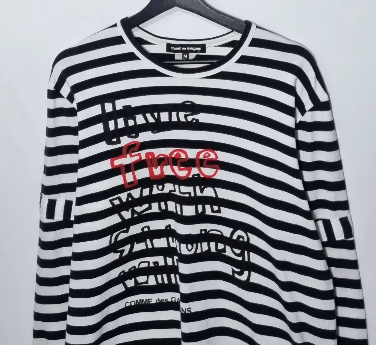 M （ 95 ） COMME des GARCONS(コム・デ・ギャルソン) ストライプ 長袖 ロングスリーブ 長袖Tシャツ