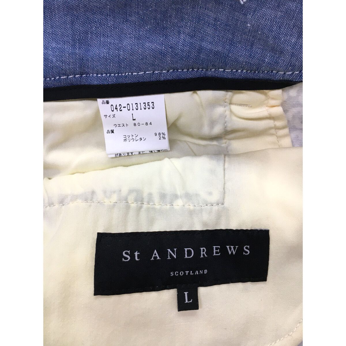 St.Andrews - coco 中古 セントアンドリュース StANDREWS メンズ パンツ L 黒×白 ブラック モノグラム柄 春秋 St.Andrews - coco 中古 セントアンドリュース StANDREWS メンズ