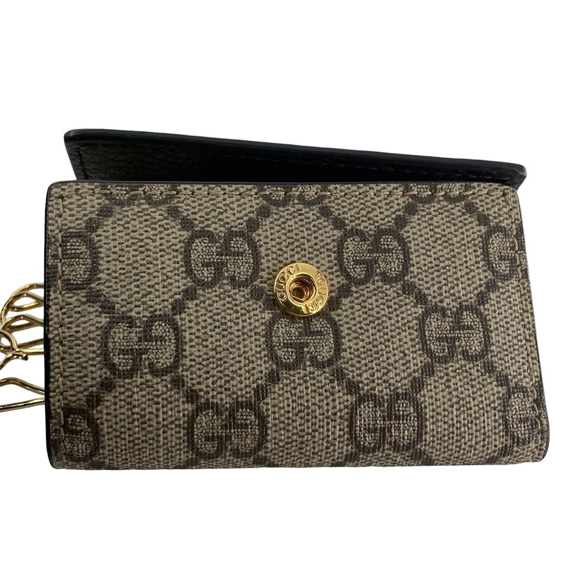 中古】 GUCCI グッチ キーケース GGマーモント ブラック レザー 6連 