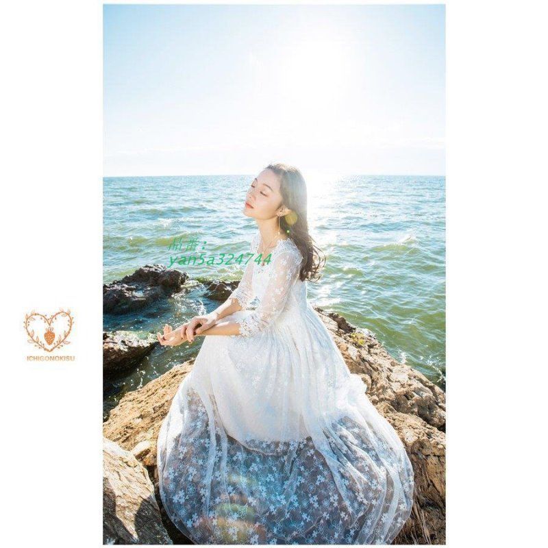 マキシワンピ 春長袖ワンピース