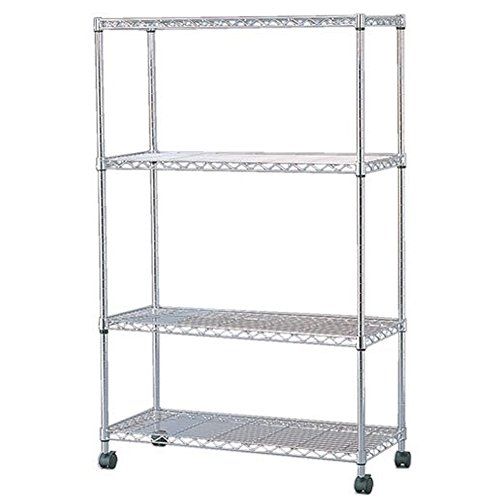 メタルラック キャスター付W120×D46×H155 4段 スチールラック 頑丈