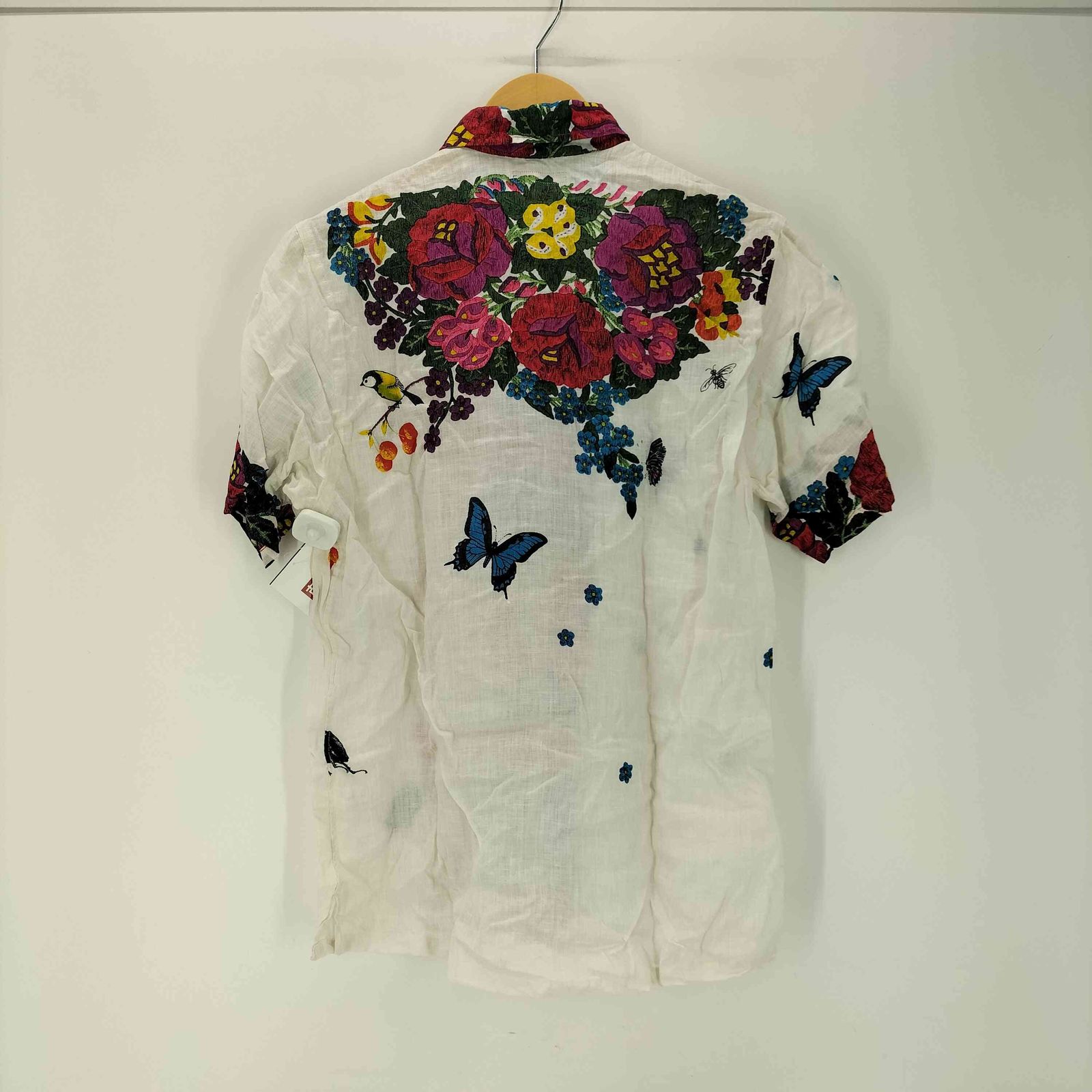 ボヘミアンズ BOHEMIANS 花柄 昆虫 プリント S/S ラミー リネン