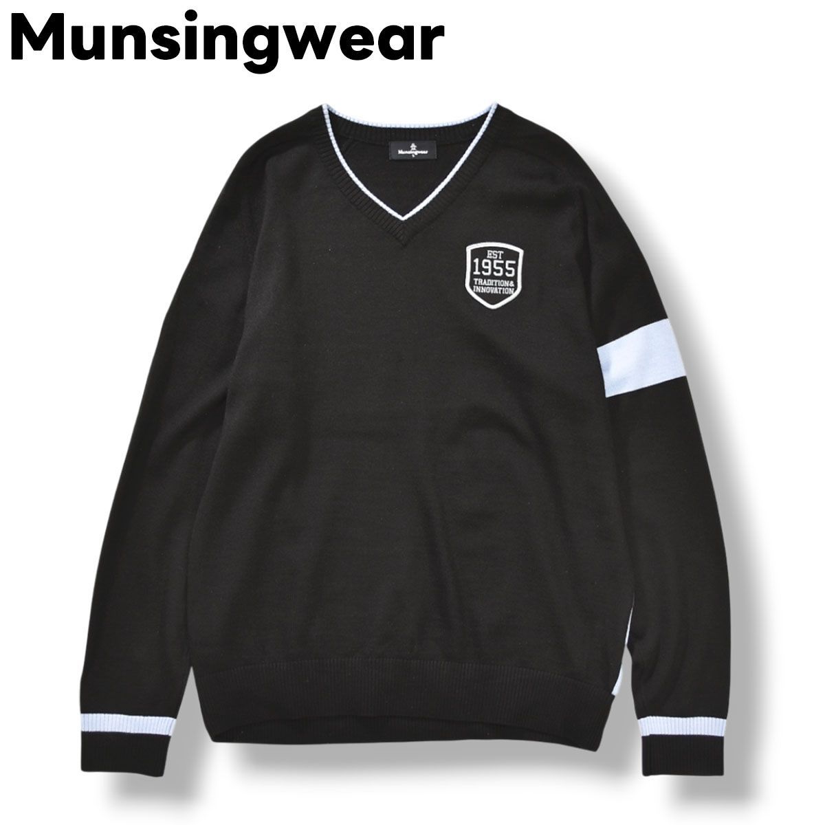 美品】 マンシングウェア Munsingwear アームライン Vネック アクリル 