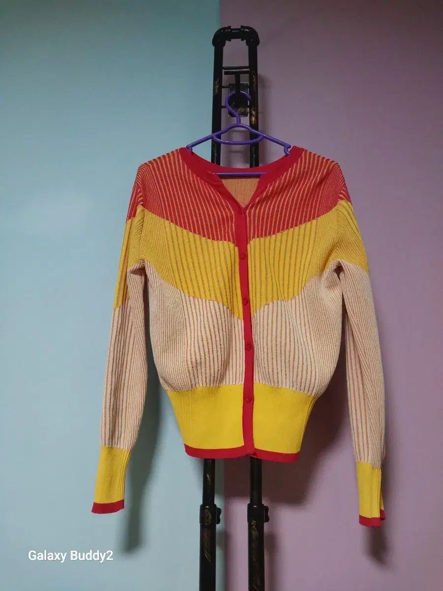 システム バイカラー ニット カーディガン90