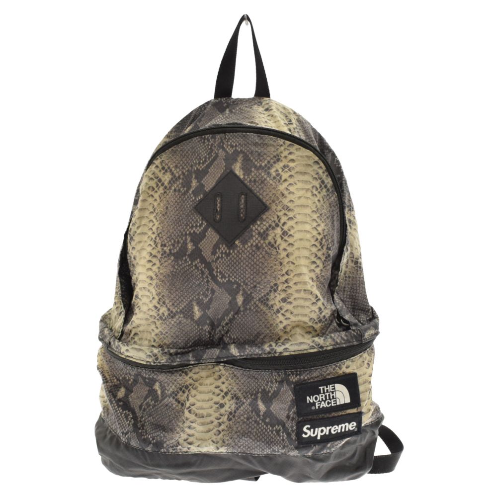 SUPREME (シュプリーム) ×18SS THE NORTH FACE Snakeskin Lightweight Day Pack  ザノースフェイス スネークスキンライトウェイトデイパック リュック 総柄 ブラック