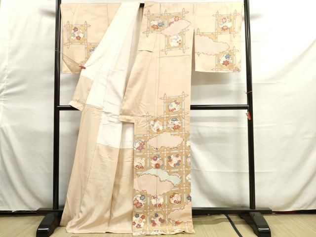 平和屋着物＃道行コート 刺繍 吉祥文 金彩 正絹 逸品 CAAT5603id