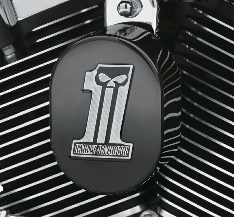 ダークカスタムロゴ ホーンカバー 1993年以降サイドマウントホーン装着車 ハーレー純正パーツ