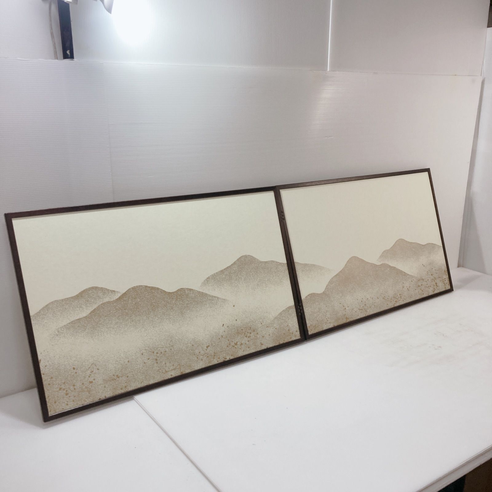 風炉先屏風 利休梅遠山 2枚折り屏風 伝統 アンティーク 茶道 風呂先 NEXPOTALLINN_EU