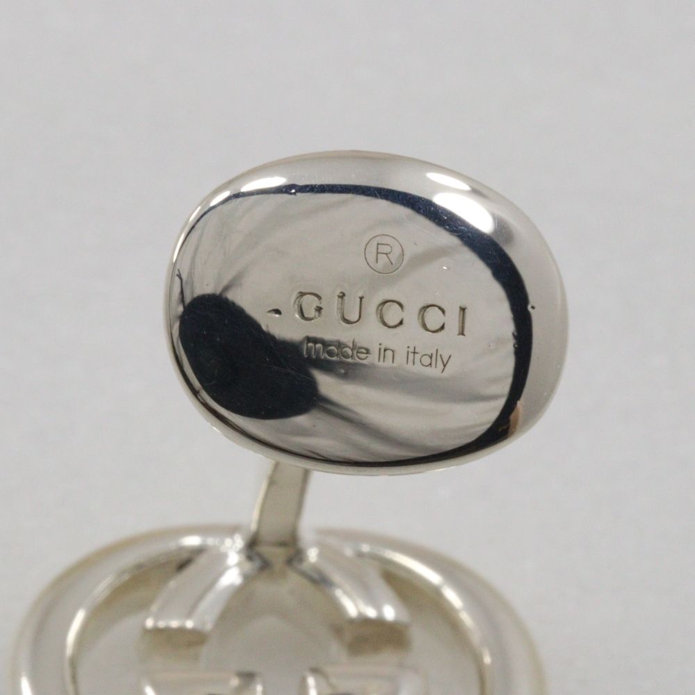 美品⭐️GUCCI カフス インターロッキング シルバー925 GUCCI - グッチ カフリンクス インターロッキング カフスボタン
