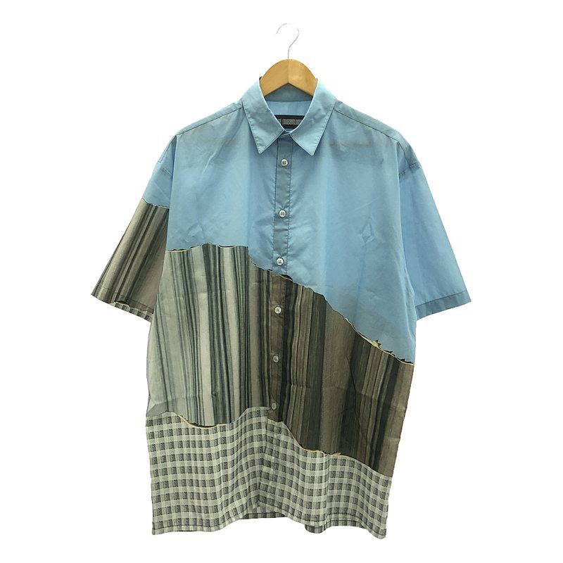 【美品】  LGN LOUIS GABRIEL NOUCHI  / ルイ ガブリエル ヌイッチ | 総柄 プリント オーバーシャツ | M | ブルー/グレー | メンズ