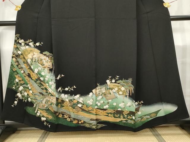 衣桁★角衣桁飾り金具なし 黒塗★着物掛け★打掛・タペストリー　新品 二段型の天然木製の衣桁、黒塗装 飾り金具2か所 : SUZUKIMOKOJO