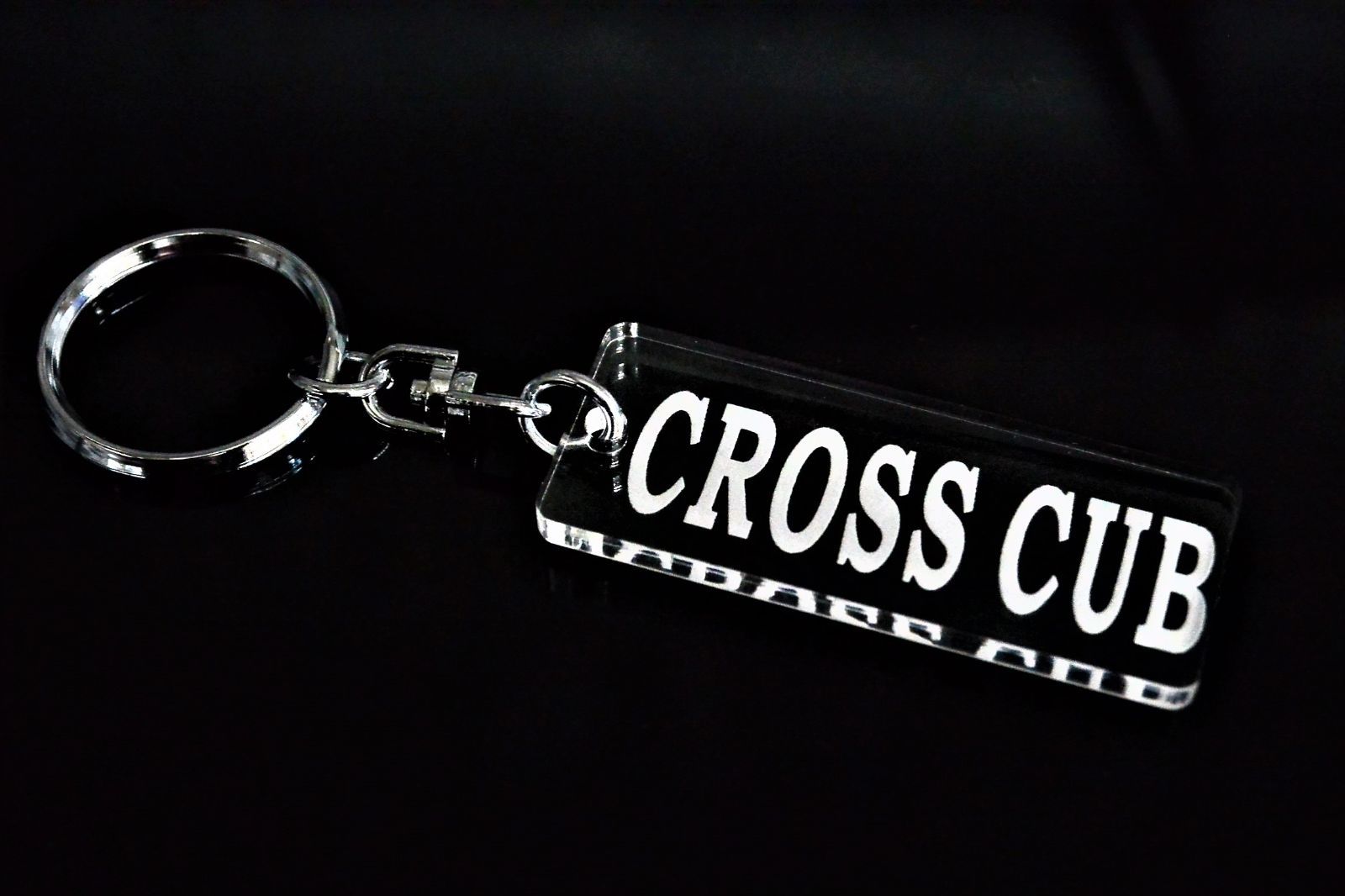 683円 A-645 CROSSCUB アクリル製 クリア 2重リング キーホルダー クロスカブ 110 50 125 外装 シート ミラー ハンドル  等のアクセサリーに