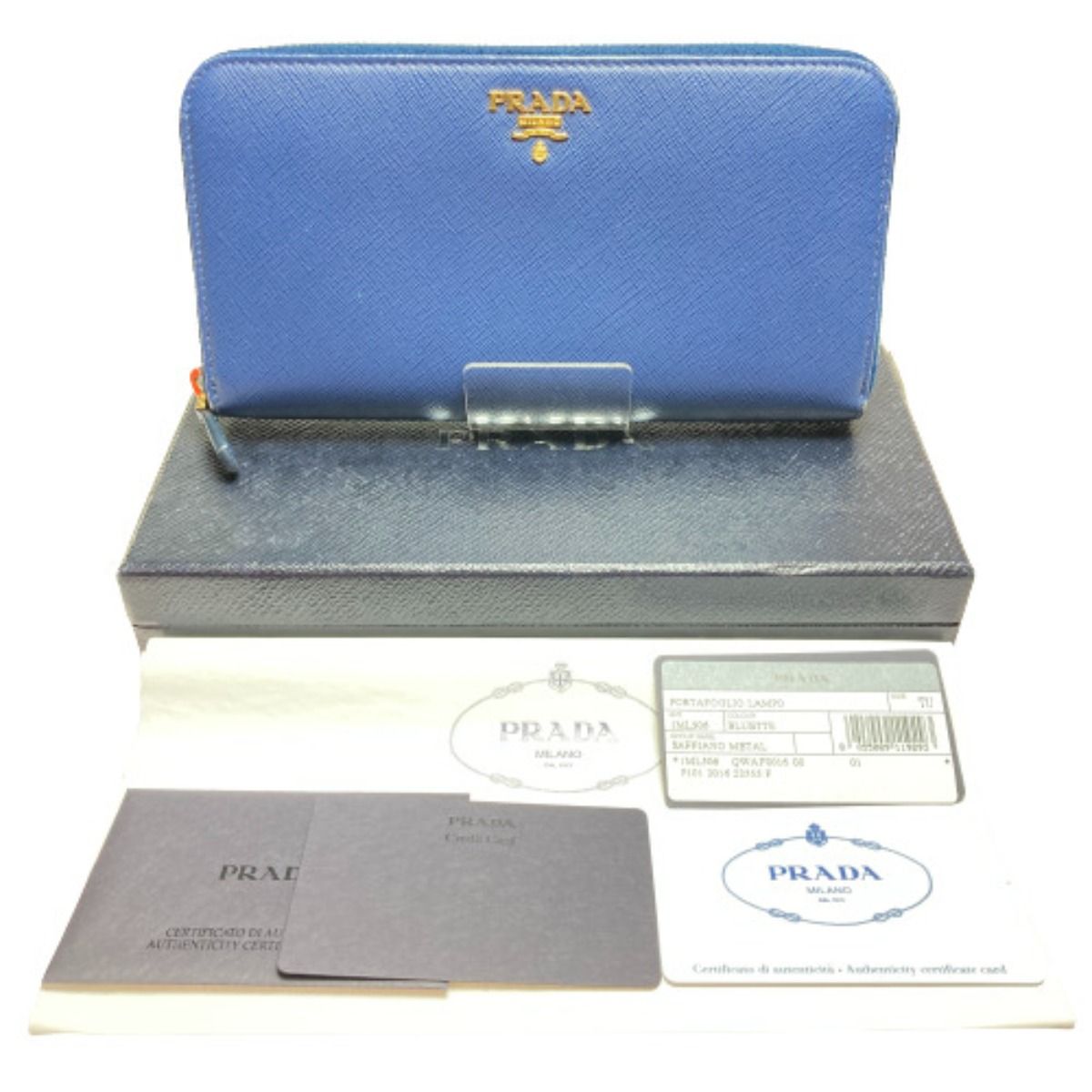 ◎◎PRADA プラダ 長財布 PORTAFOGLIO LAMPO TU 1ML506 ブルー 