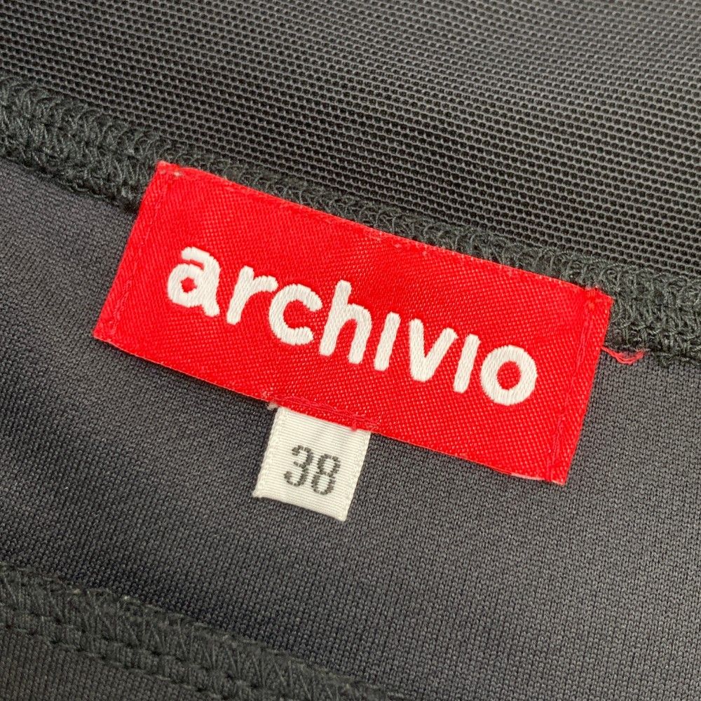 サイズ：38 ARCHIVIO アルチビオ 異素材切替 ロゴ入りスカート