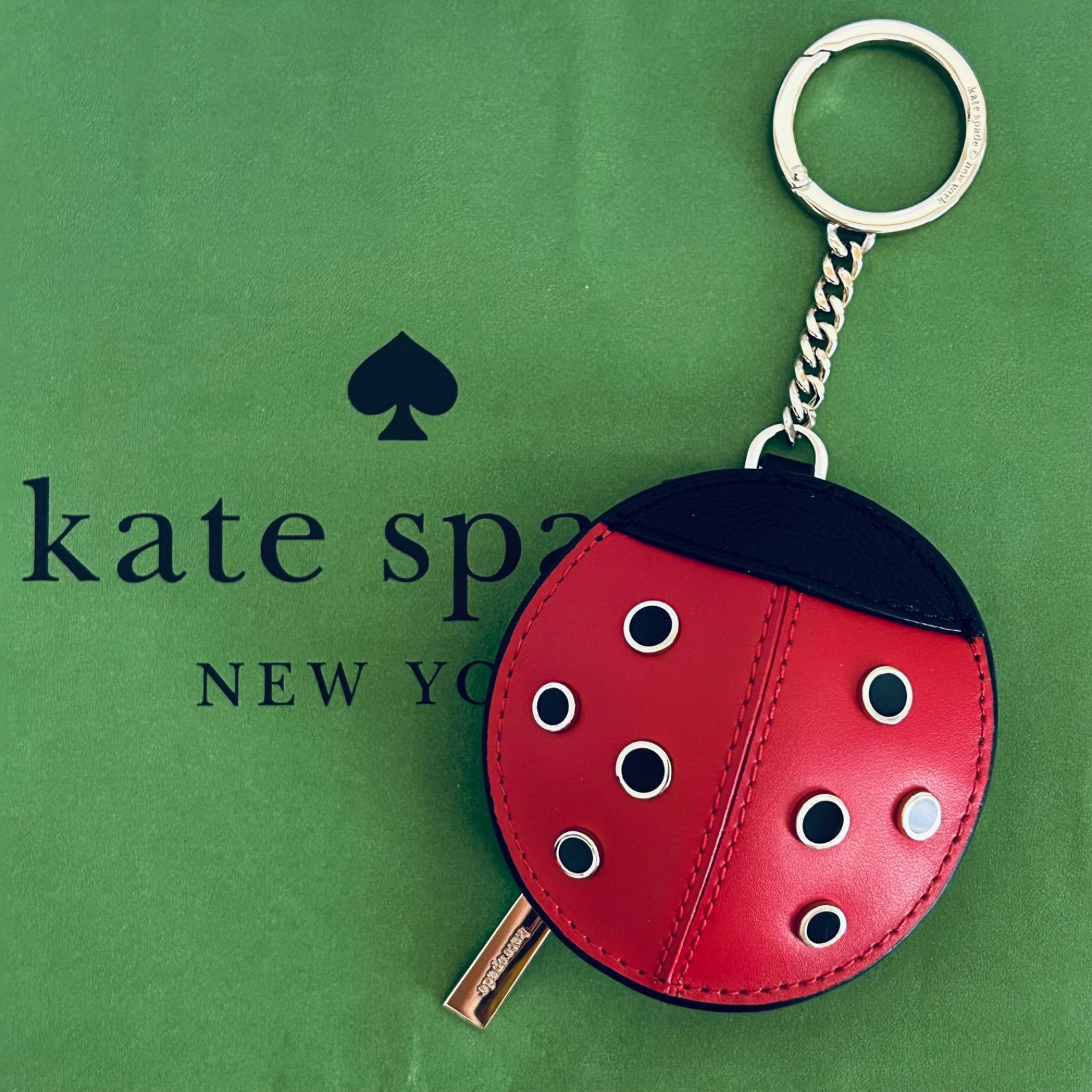 ケイトスペード コインケース katespade レザー てんとう虫 小銭入れ ミニ ポーチ キーフォブ バッグチャーム キーホルダー マルチ  KA514